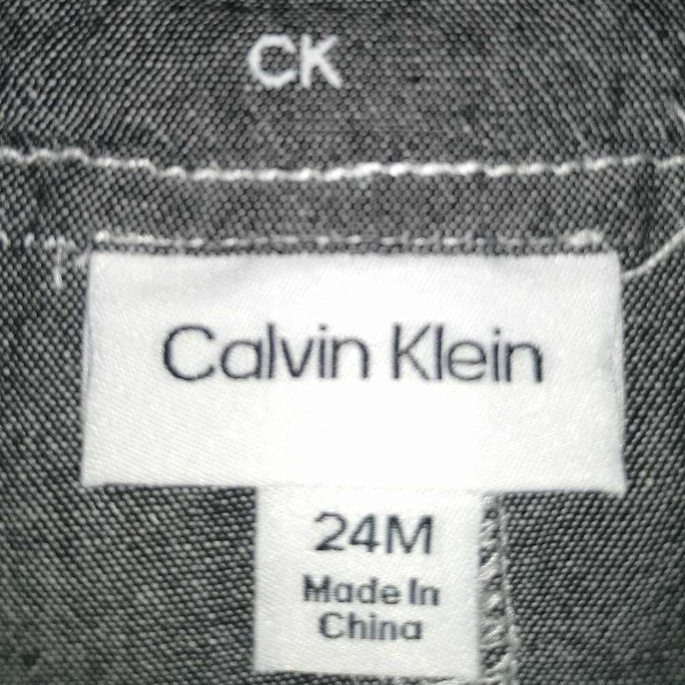 Calvin Klein Kids Grey Denim Overalls - Picture 3 of 5